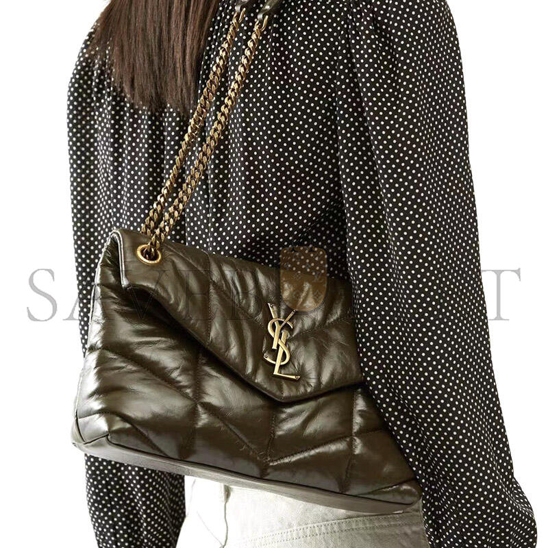 Y*L puffer small chain bag in crinkled leather 577476200452 (29*17*11cm)